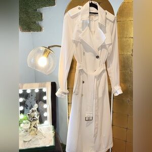 Michael Kors White Trench Coat *Please note on left sleeve slight discoloration*